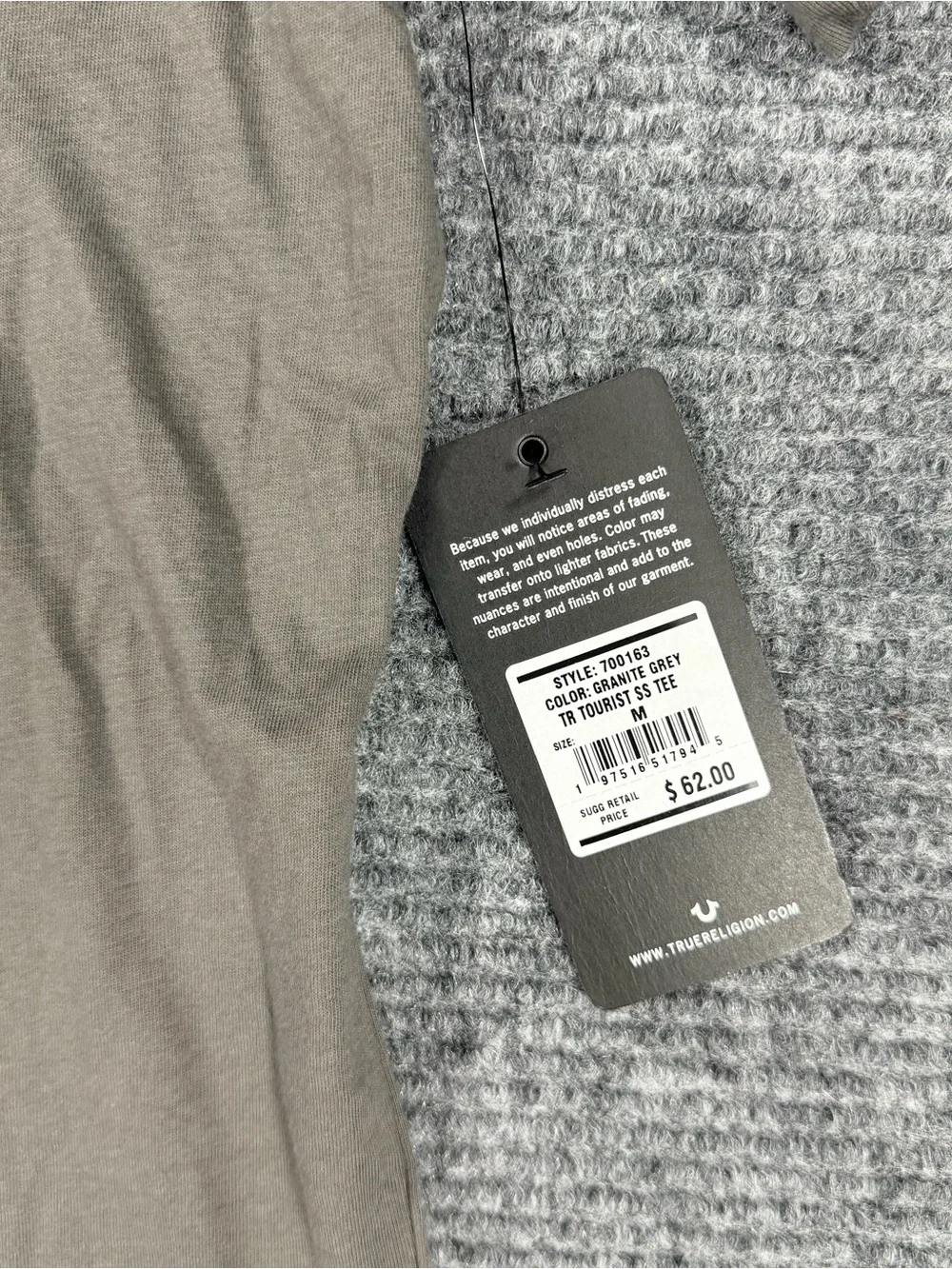 True Religion Short Sleeve Tee with Light Blue Logo